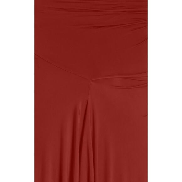 SIEDRES Exclusive Draped Jersey Maxi Dress Red - L - Picture 5 of 5